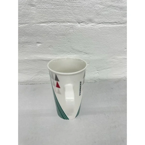 Starbucks Holiday Geometric Trees Ceramic Mug 16 Oz Holiday 2013 Christmas Cup - Picture 3 of 6